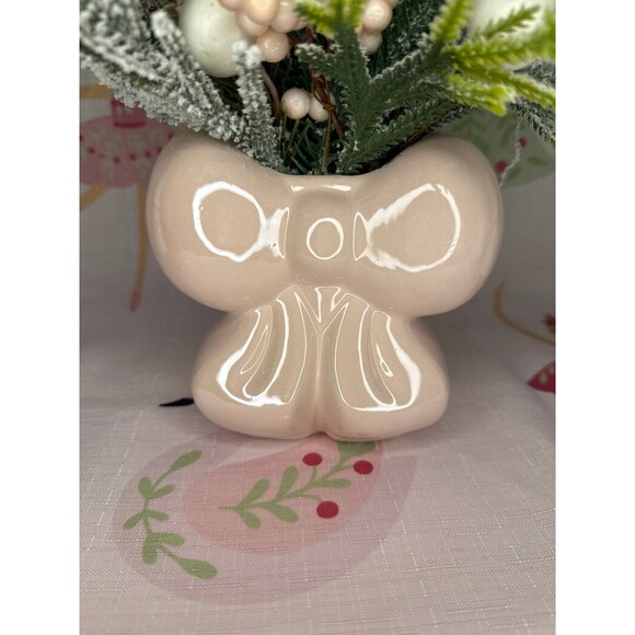 Winter Bouquet in Pink Bow Vase - Picture 3 of 4